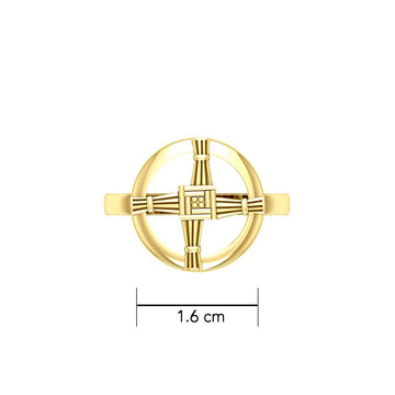 Saint Brigids Cross 14K Gold Ring GRI2293 - Jewelry